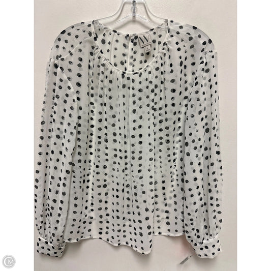 Top Long Sleeve By Worthington In Black & White, Size: L