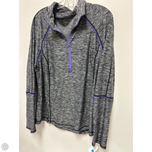 Athletic Jacket By Zelos In Grey, Size: 2x