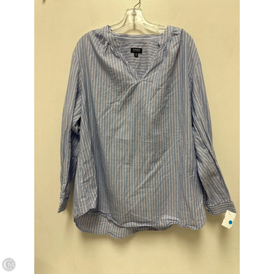 Top Long Sleeve By Jones New York In Striped Pattern, Size: 2x