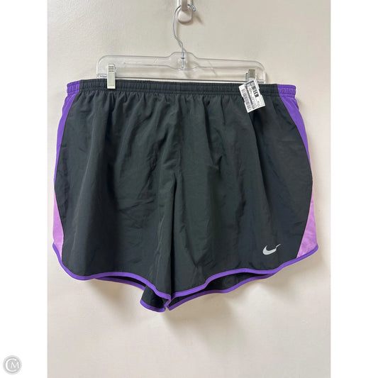 Athletic Shorts By Nike In Black & Purple, Size: 1x