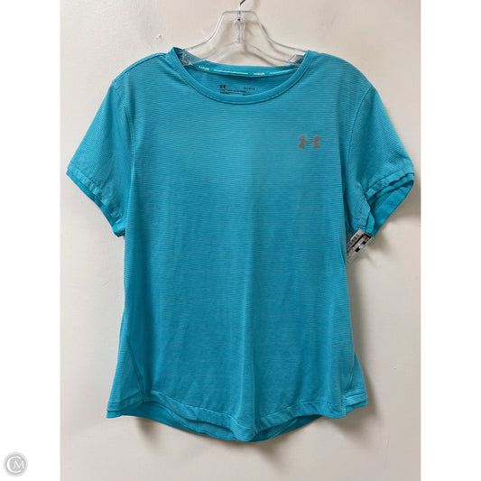 Athletic Top Short Sleeve By Under Armour In Blue, Size: L