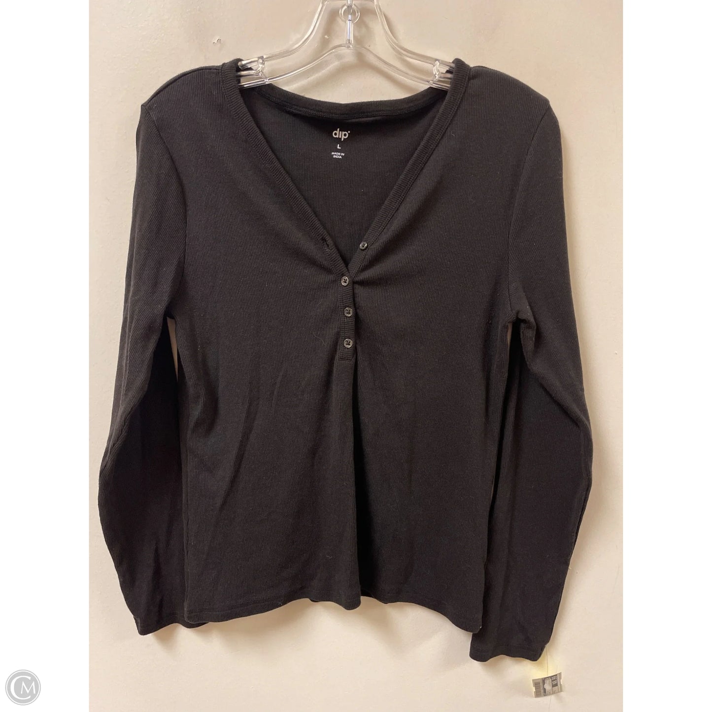 Top Long Sleeve By Dip In Black, Size: L