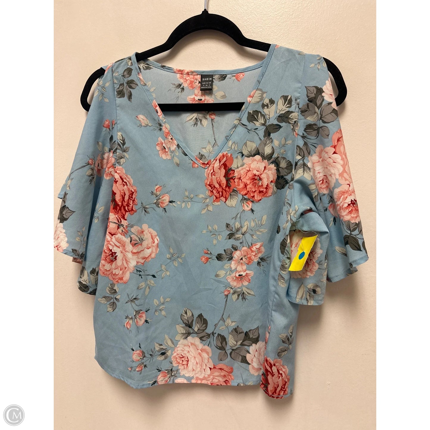 Top Short Sleeve By Shein In Blue, Size: S