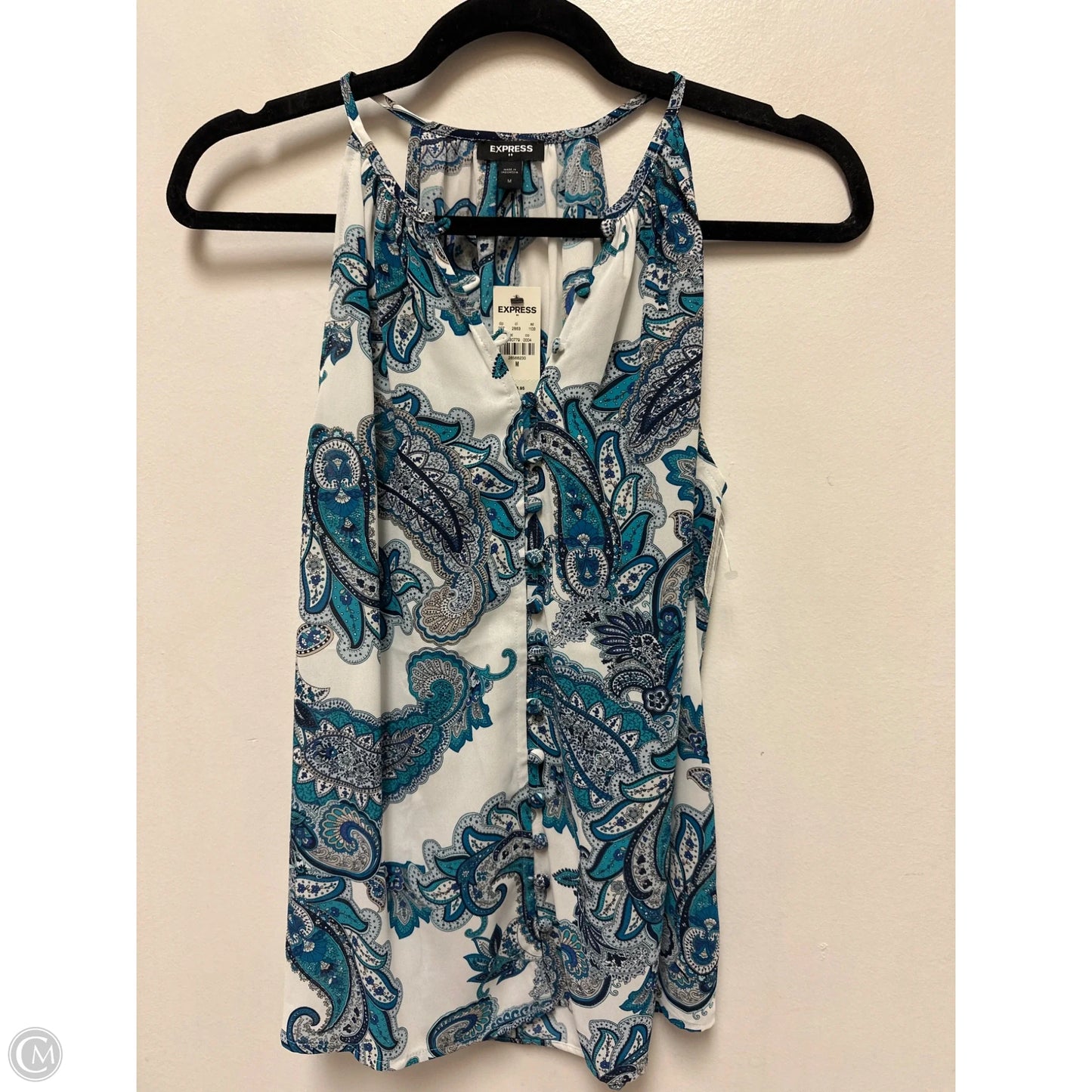 Top Sleeveless By Express In Blue, Size: M