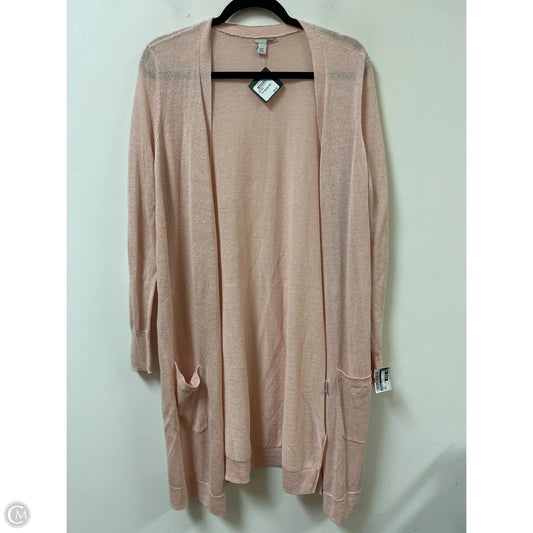 Sweater Cardigan By Halogen In Pink, Size: L