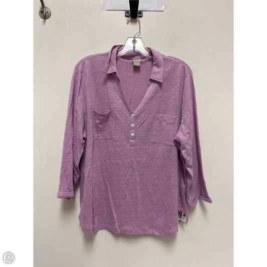 Top Long Sleeve By Chicos In Purple, Size: Xl