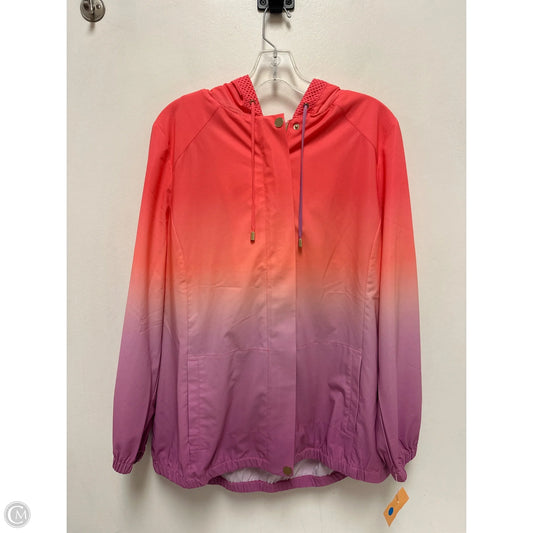 Jacket Windbreaker By Chicos In Orange, Size: L