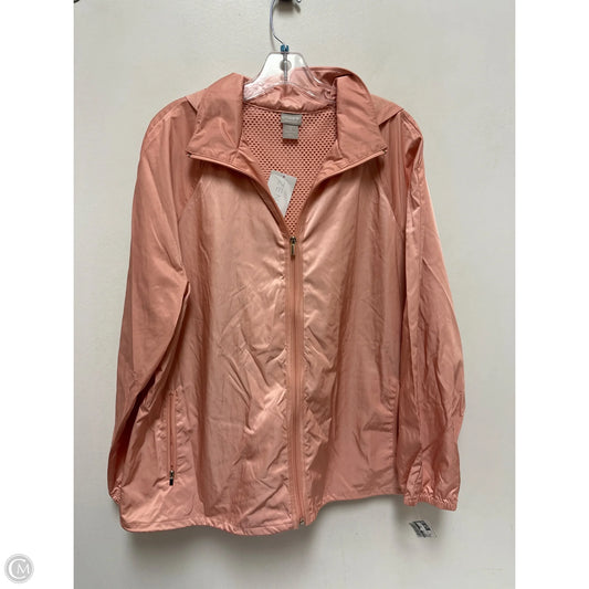 Jacket Windbreaker By Chicos In Peach, Size: Xl