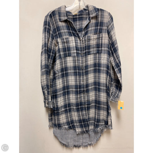 Tunic Long Sleeve By True Craft In Blue & White, Size: M