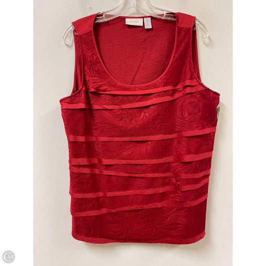 Top Sleeveless By Chicos In Red, Size: L