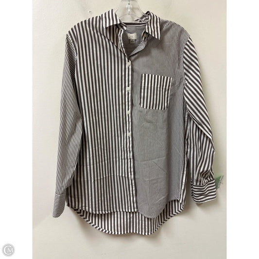 Blouse Long Sleeve By A New Day In Striped Pattern, Size: S