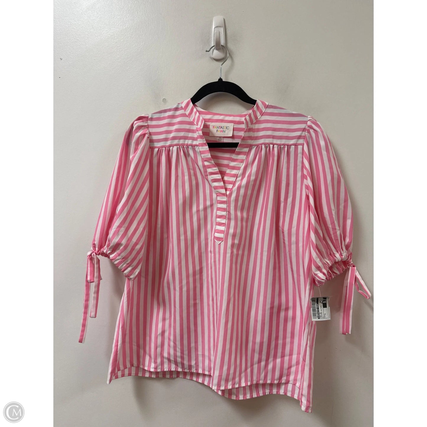 Top Short Sleeve By Fantastic Fawn In Striped Pattern, Size: S