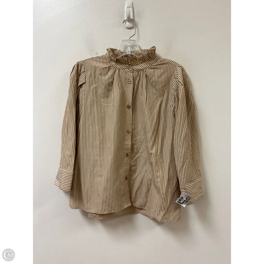 Blouse Long Sleeve By Jodifl In Striped Pattern, Size: S