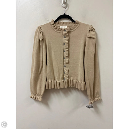 Sweater Cardigan By Entro In Tan, Size: S