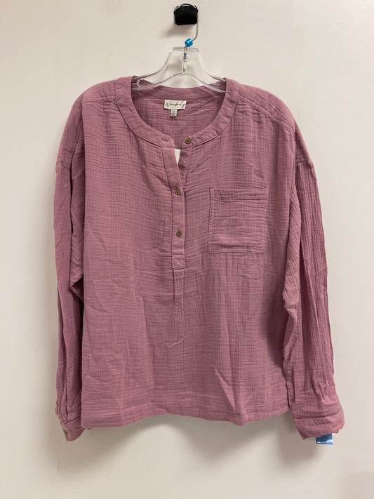 Top Long Sleeve By Wonderly In Purple, Size: 2x