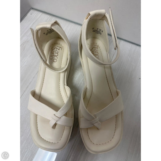 Sandals Heels Wedge By Franco Sarto In White, Size: 8