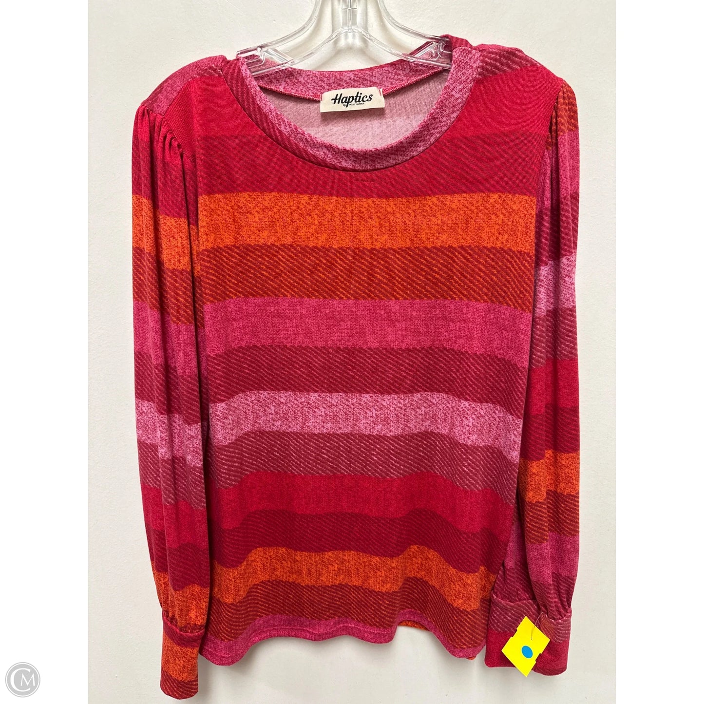 Top Long Sleeve By Haptics In Orange & Pink, Size: M