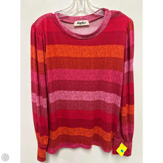 Top Long Sleeve By Haptics In Orange & Pink, Size: M