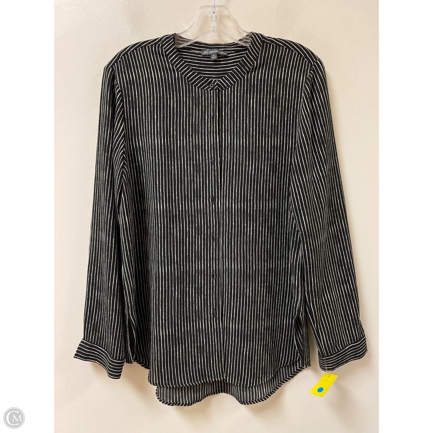 Top Long Sleeve By Adrianna Papell In Black, Size: M
