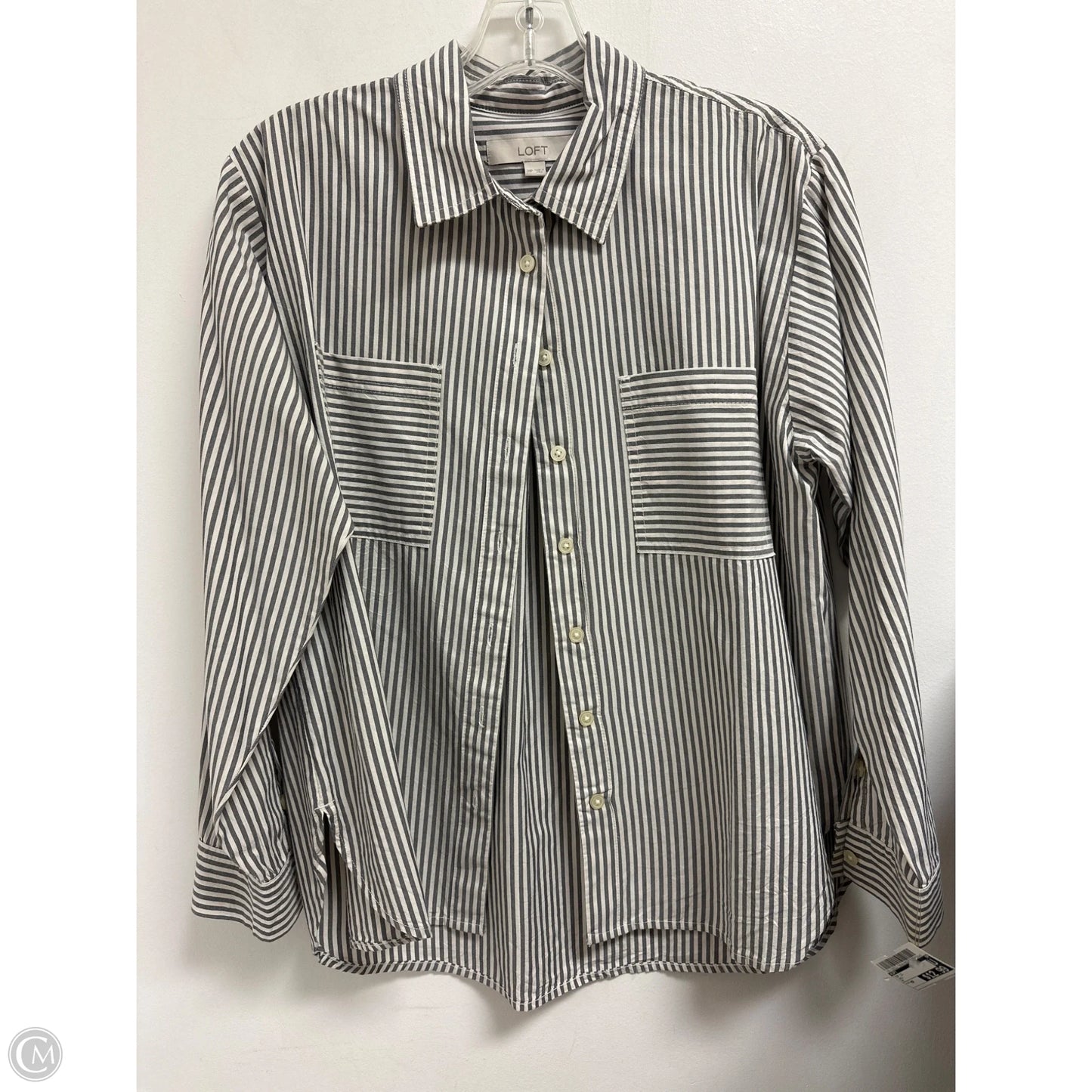 Top Long Sleeve By Loft In Grey, Size: Mp