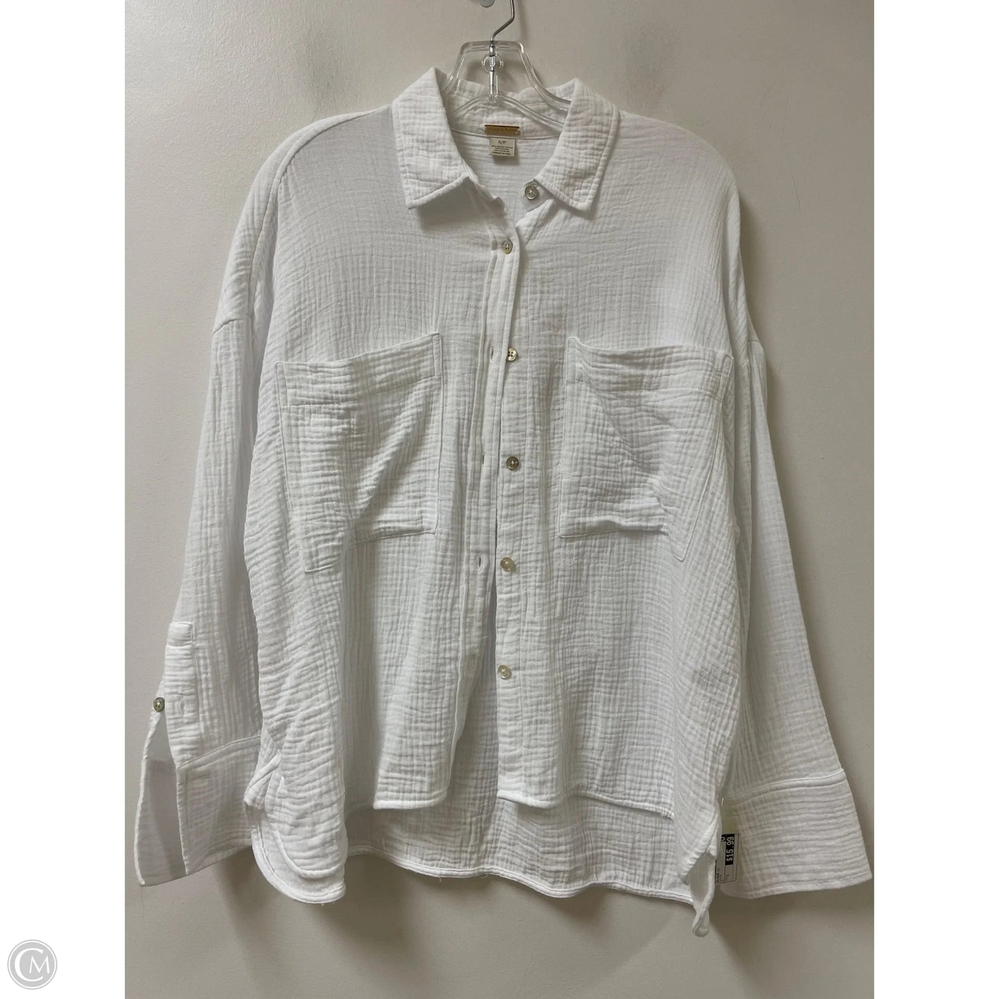 Blouse Long Sleeve By Magaschoni In White, Size: S