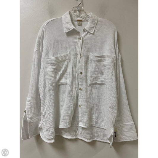 Blouse Long Sleeve By Magaschoni In White, Size: S