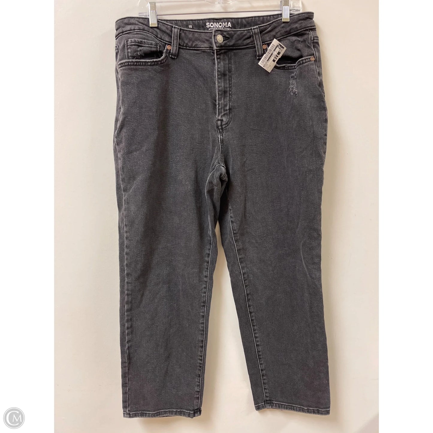 Jeans Straight By Sonoma In Black, Size: 16