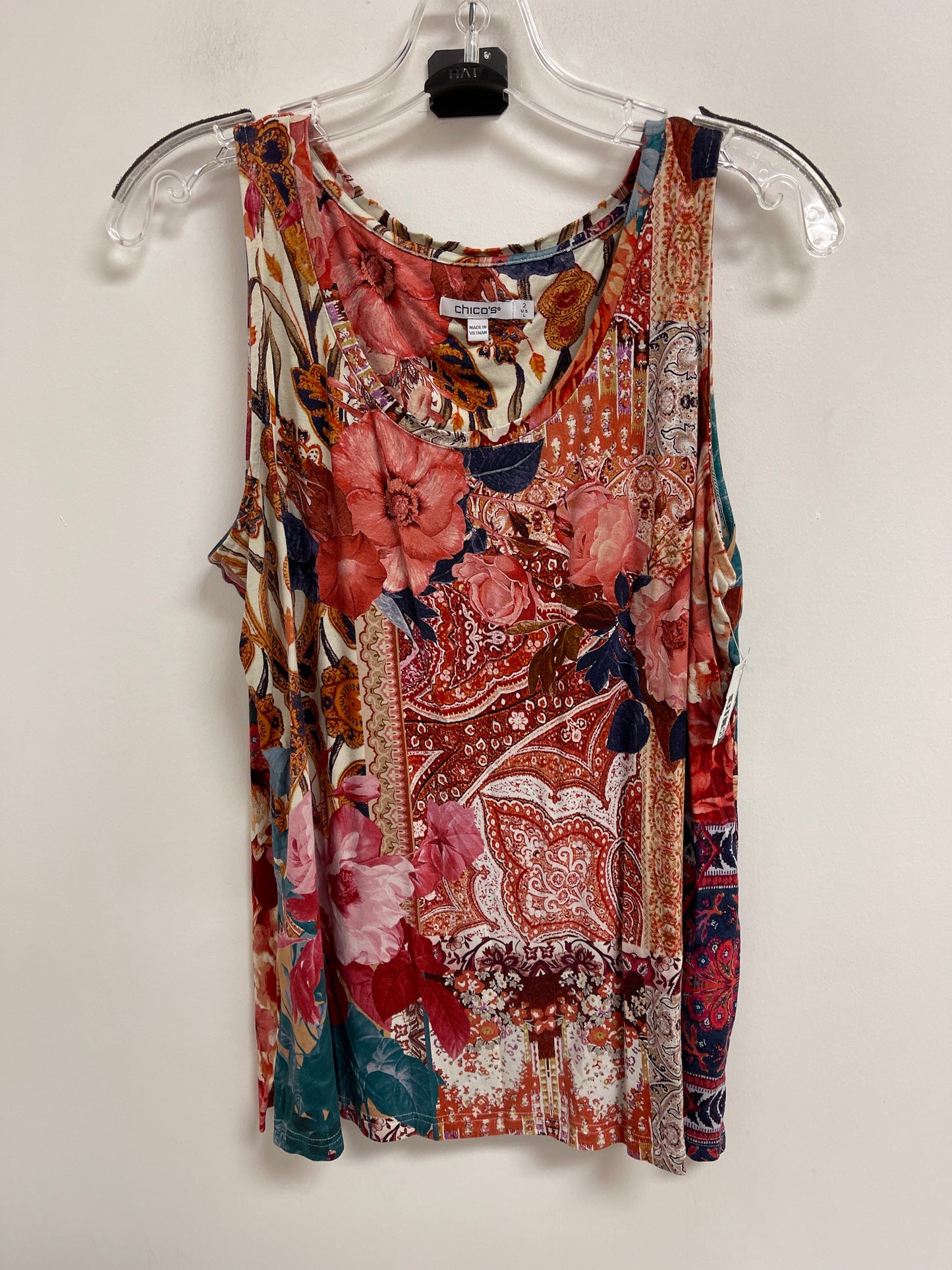 Top Sleeveless By Chicos In Multi-colored, Size: L