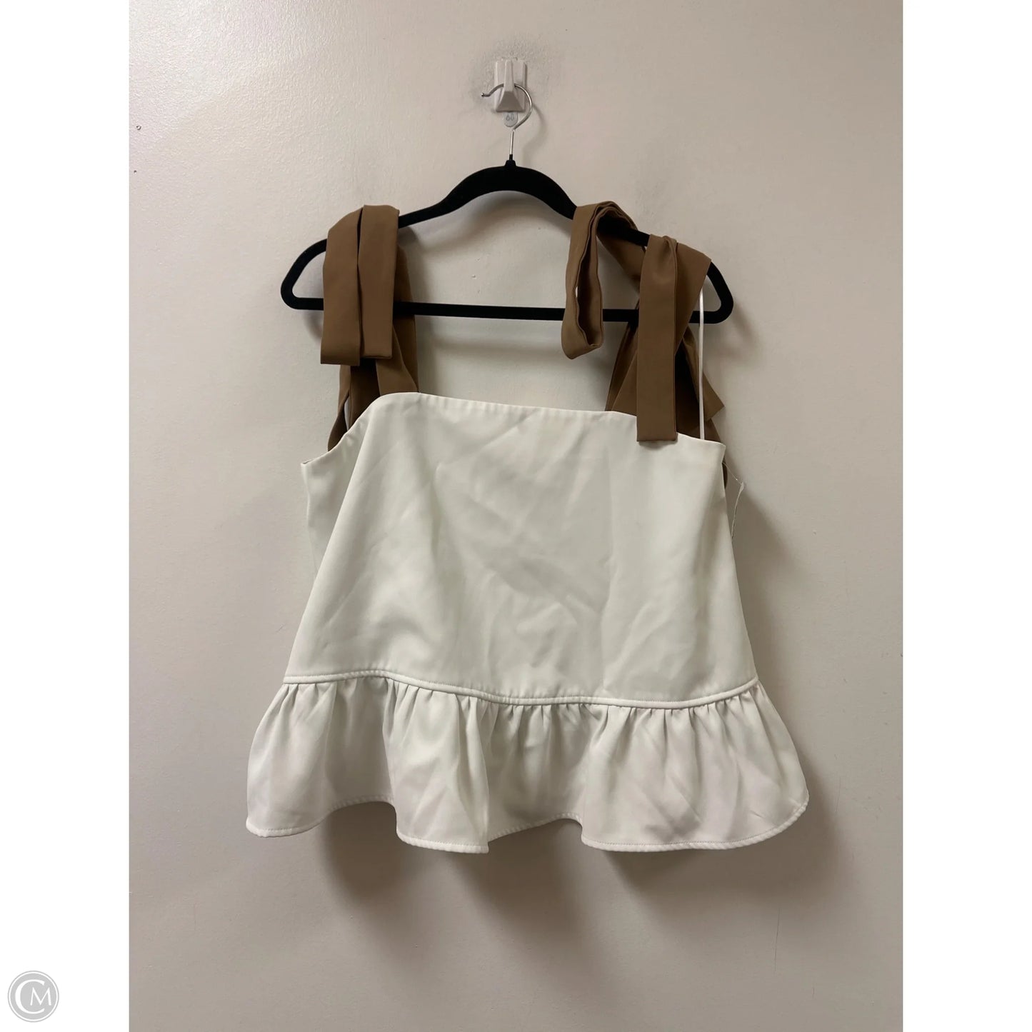 Top Sleeveless By Clothes Mentor In Brown & White, Size: L