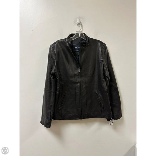 Jacket Leather By Nautica In Black, Size: Xl