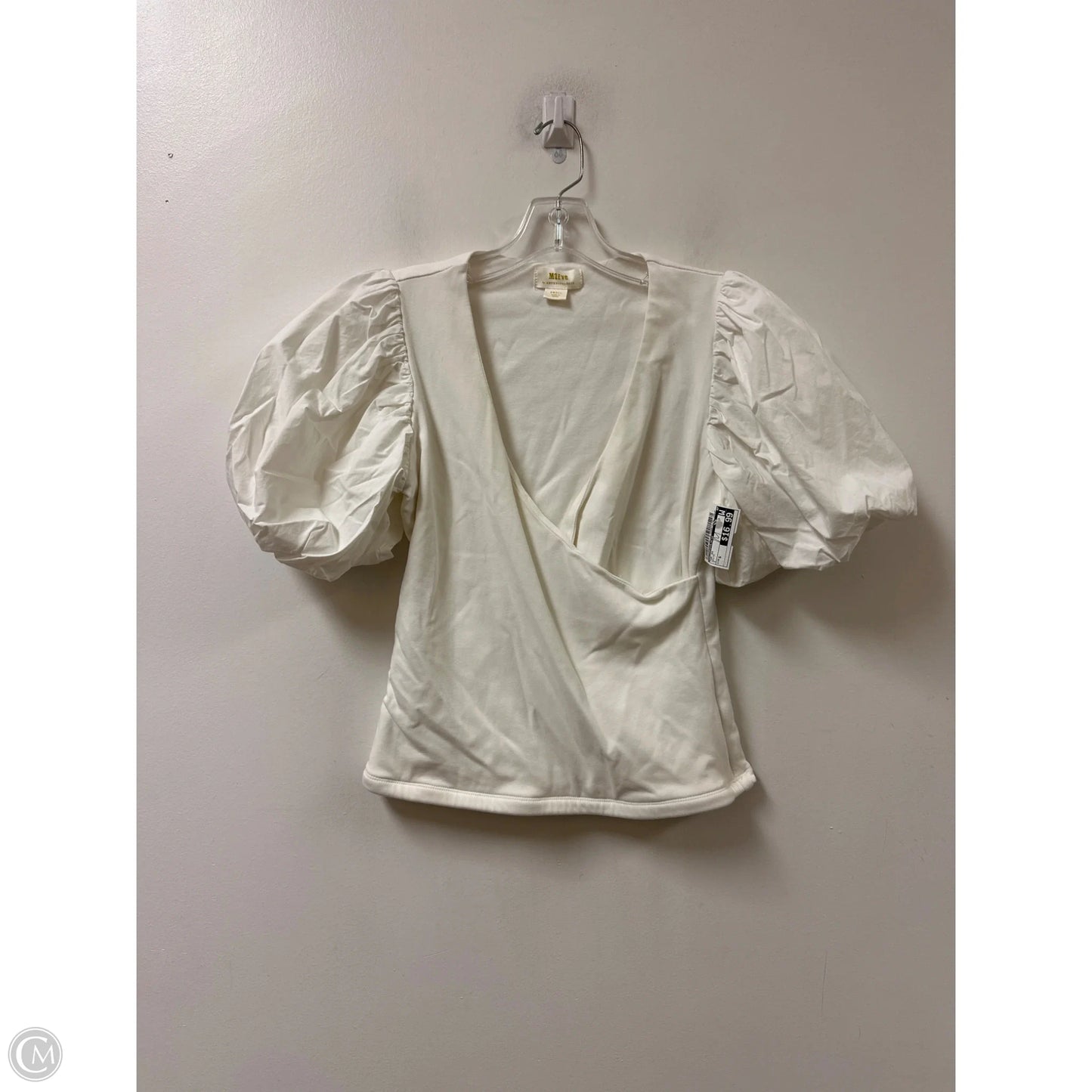 Top Short Sleeve By Anthropologie In White, Size: S