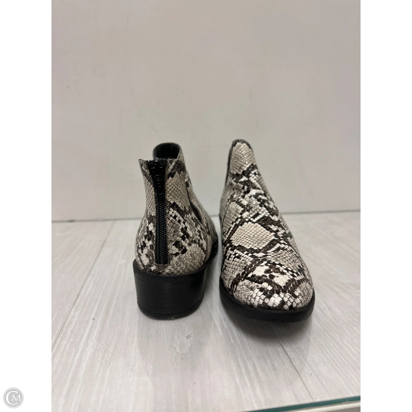 Boots Ankle Heels By Steve Madden In Snakeskin Print, Size: 9