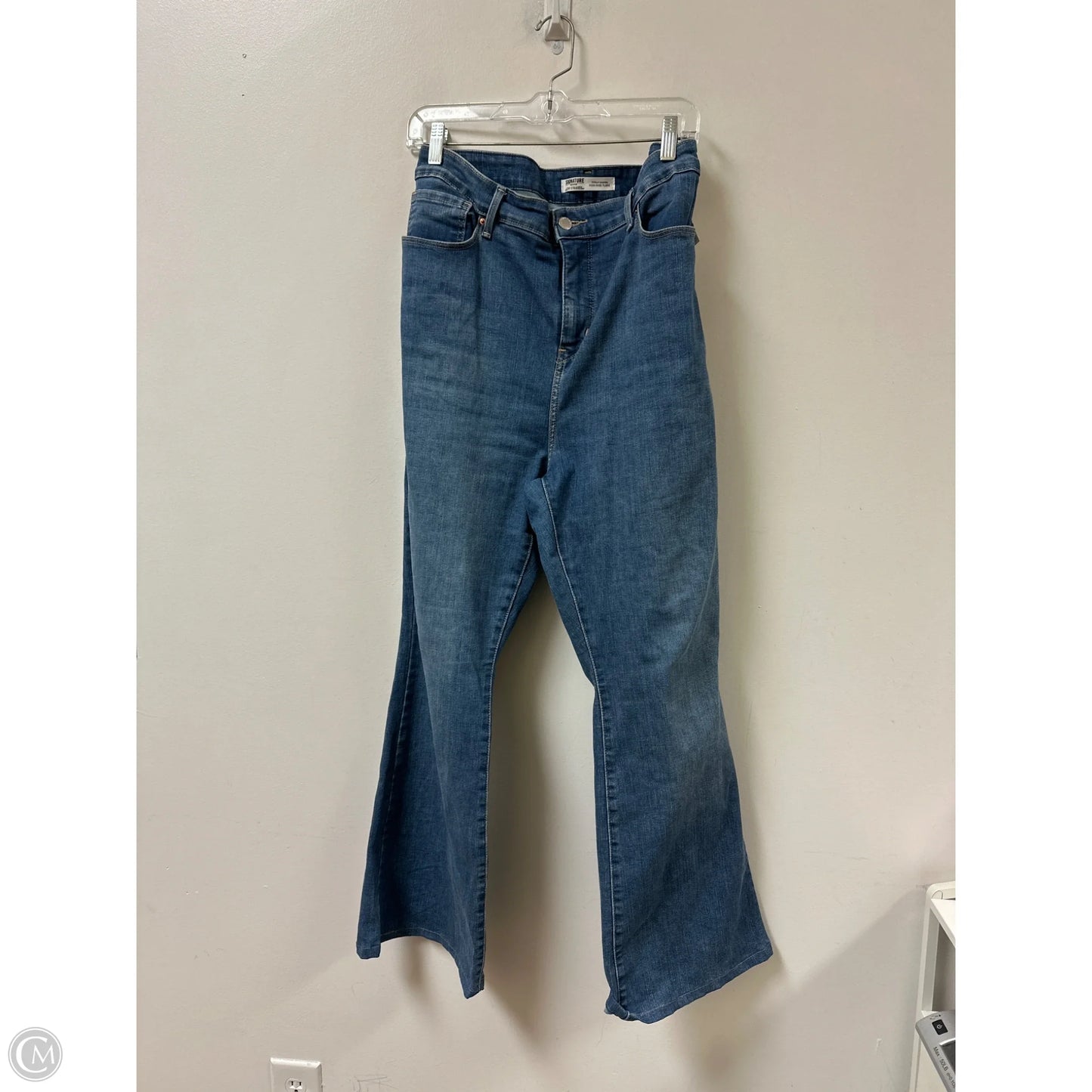 Jeans Boot Cut By Levis Signature In Blue Denim, Size: 18