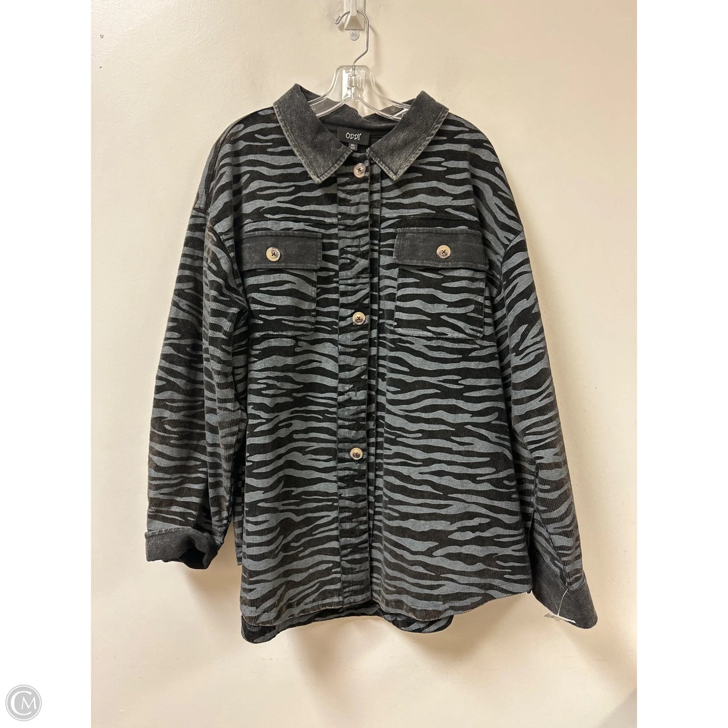 Jacket Shirt By Oddi In Zebra Print, Size: 3x