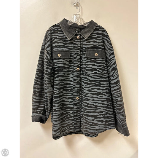 Jacket Shirt By Oddi In Zebra Print, Size: 3x