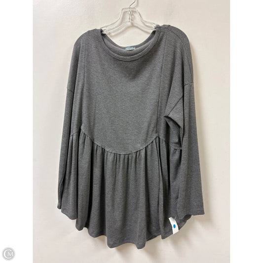 Top Long Sleeve By Arula In Grey, Size: 2x