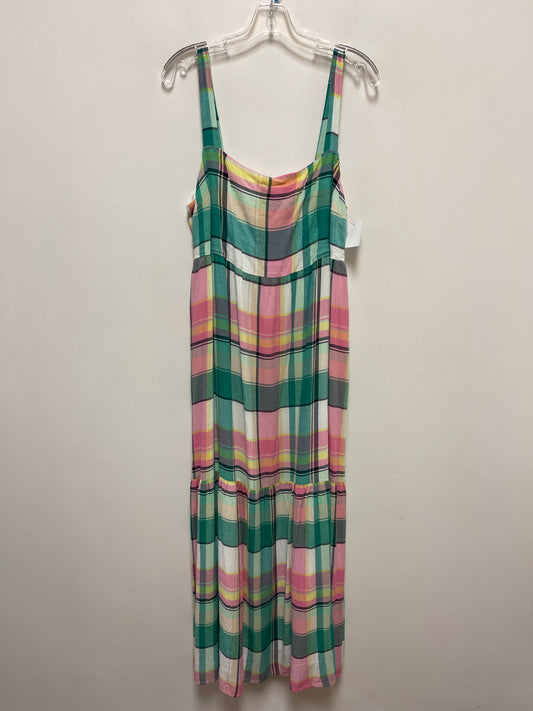 Plaid Pattern Dress Casual Maxi Loft, Size L