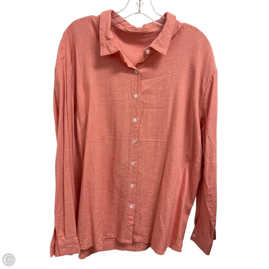 Top Long Sleeve By Clothes Mentor In Coral, Size: 2x