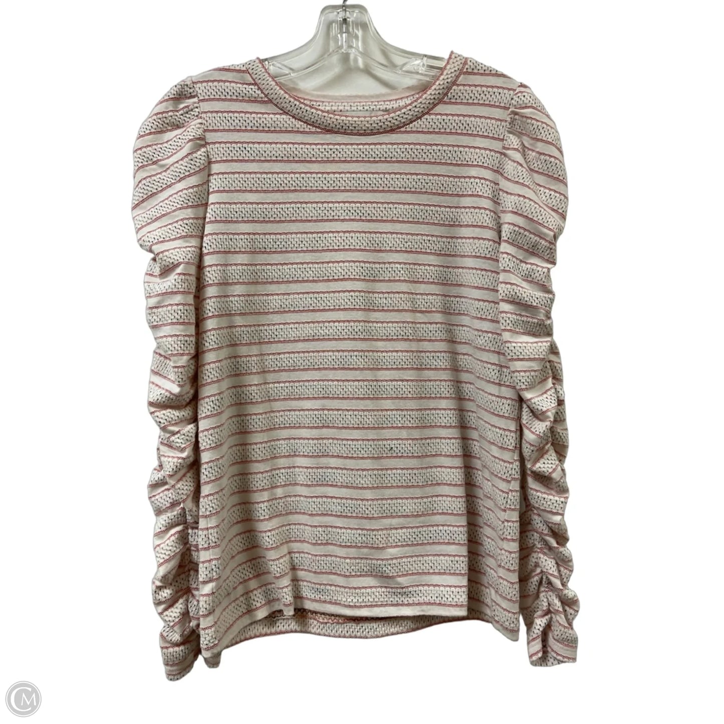 Top Long Sleeve By Loft In Cream & Orange, Size: S