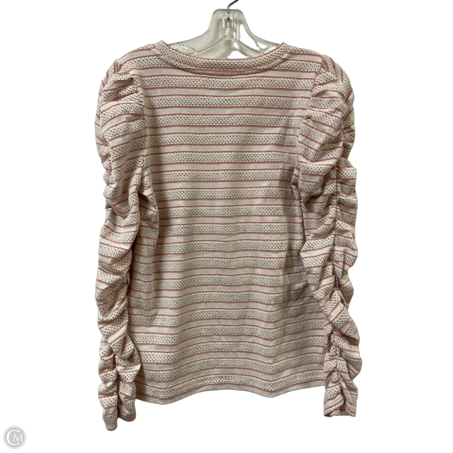 Top Long Sleeve By Loft In Cream & Orange, Size: S