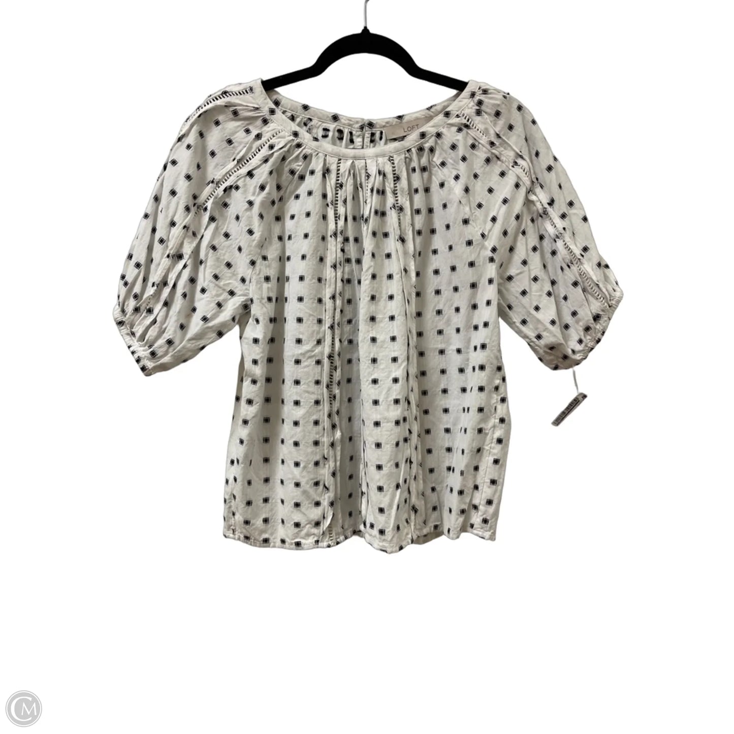 Top Short Sleeve By Loft In Black & White, Size: S
