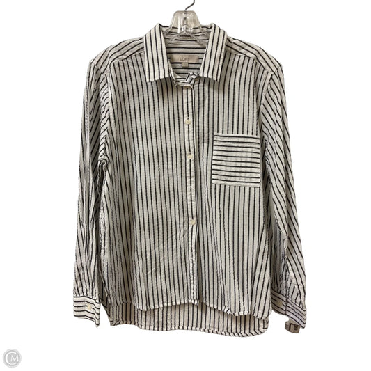 Top Long Sleeve By Loft In Striped Pattern, Size: L