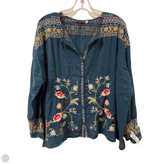 Top Long Sleeve Designer By Johnny Was In Blue, Size: S