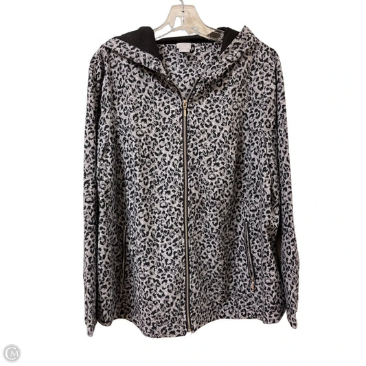 Jacket Windbreaker By Chicos In Animal Print, Size: Xl