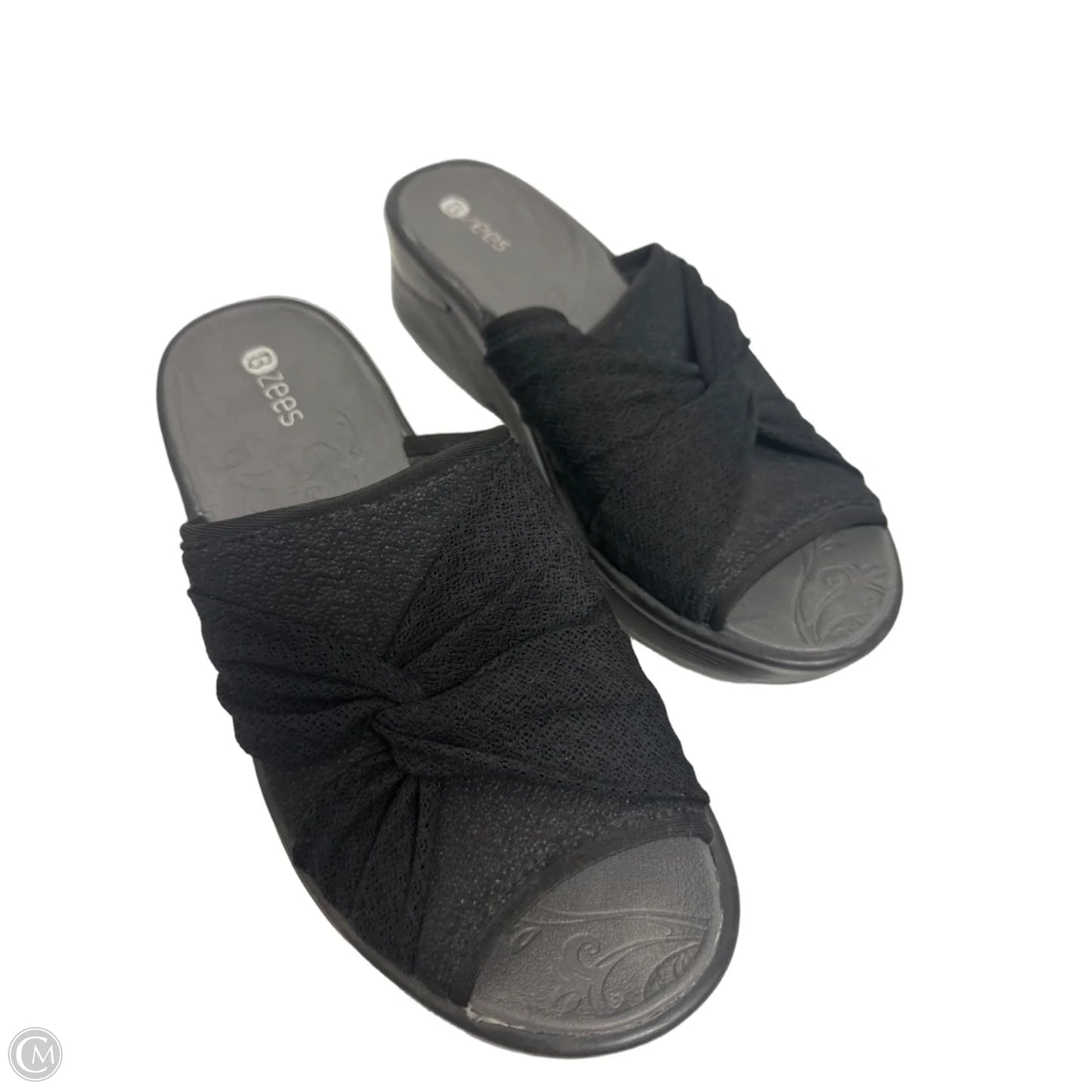 Sandals Heels Wedge By Bzees In Black, Size: 8.5