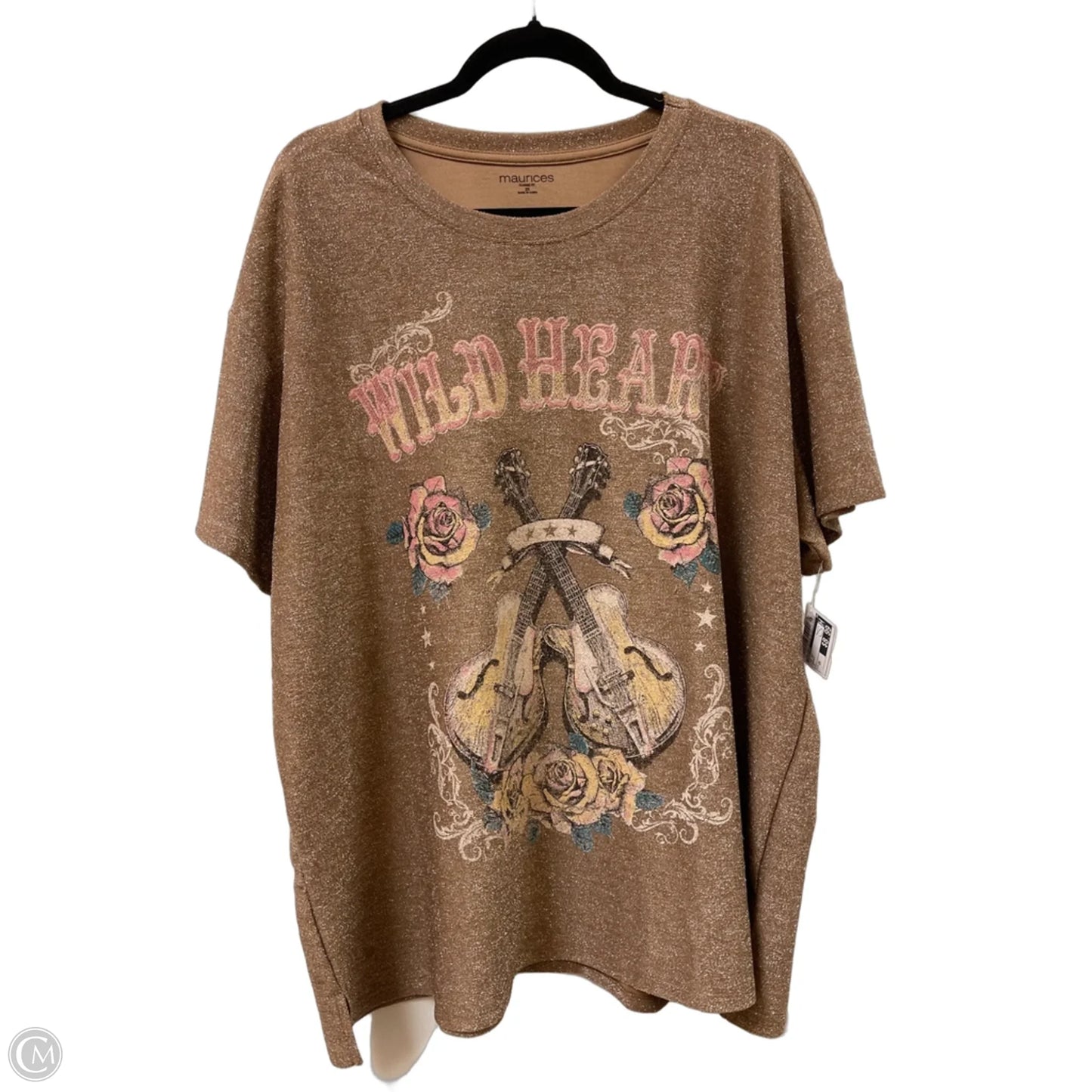 Top Short Sleeve By Maurices In Bronze, Size: 2x