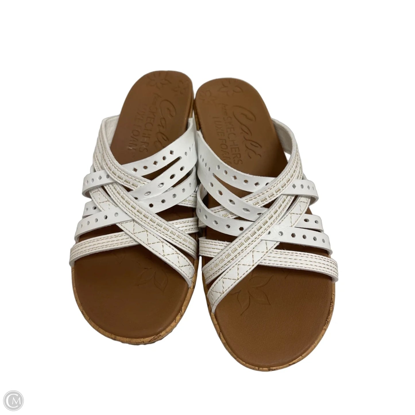 Sandals Heels Wedge By Skechers In White, Size: 7