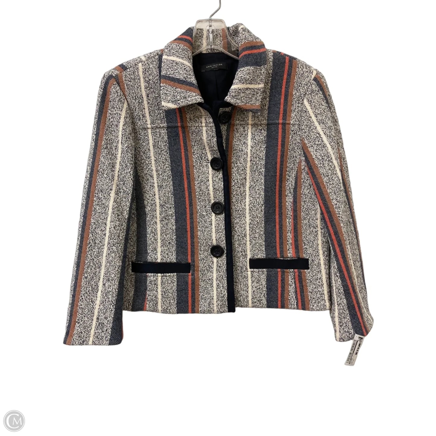 Blazer By Ann Taylor In Striped Pattern, Size: Mp