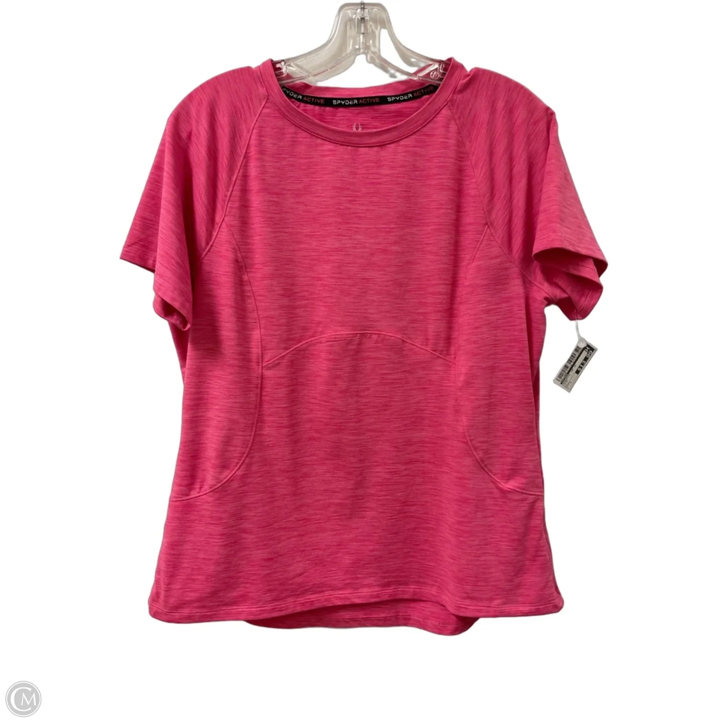 Athletic Top Short Sleeve By Spyder In Pink, Size: L