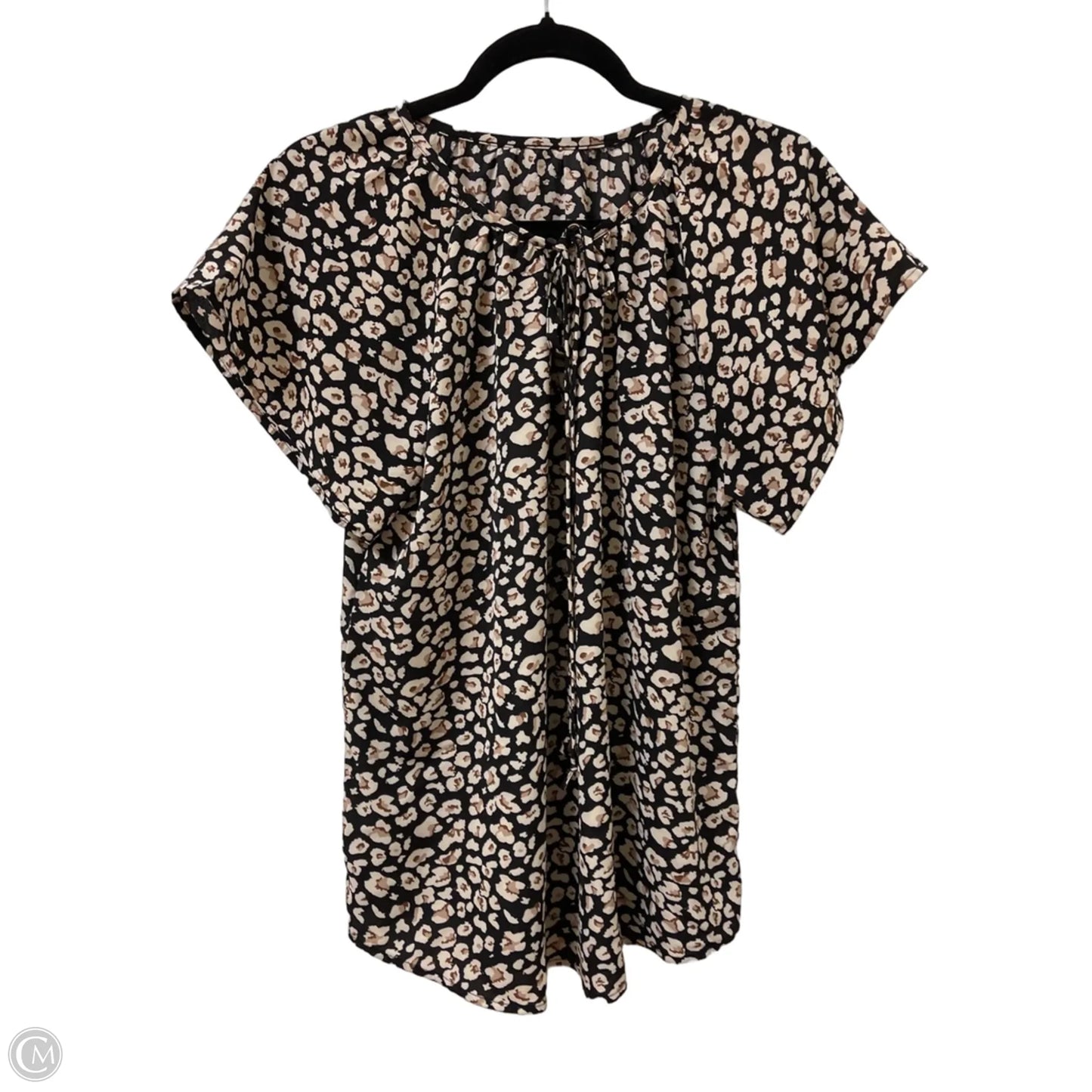 Top Short Sleeve By Clothes Mentor In Black & Cream, Size: L